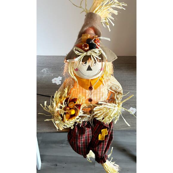 26” Vintage Frankie Fiber Optic Scarecrow Fall Thanksgiving Decor WORKING - Picture 2 of 9